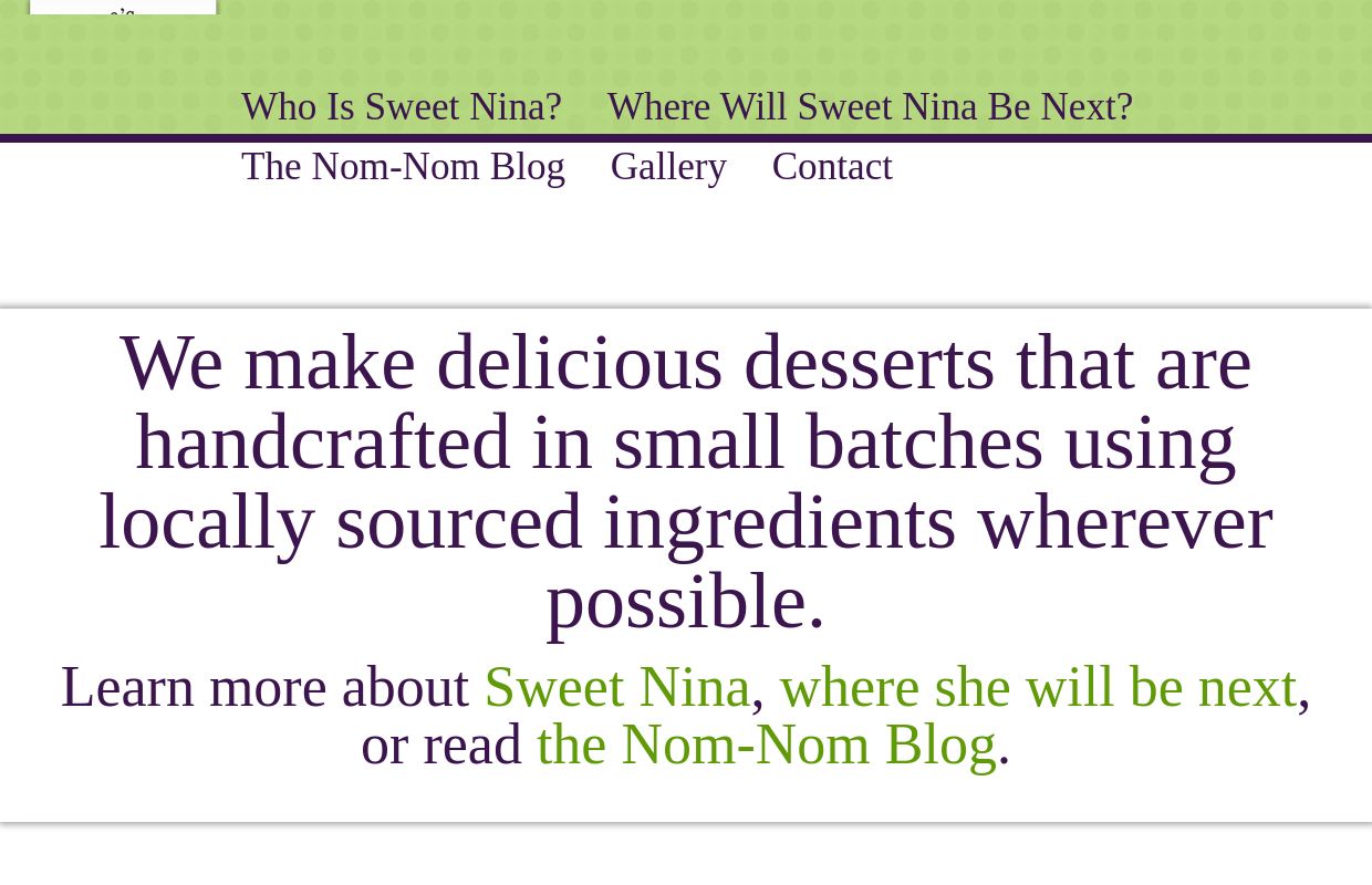 Delicious Desserts Handcrafted in Small Batches - Sweet Nina's Nom-Nom's