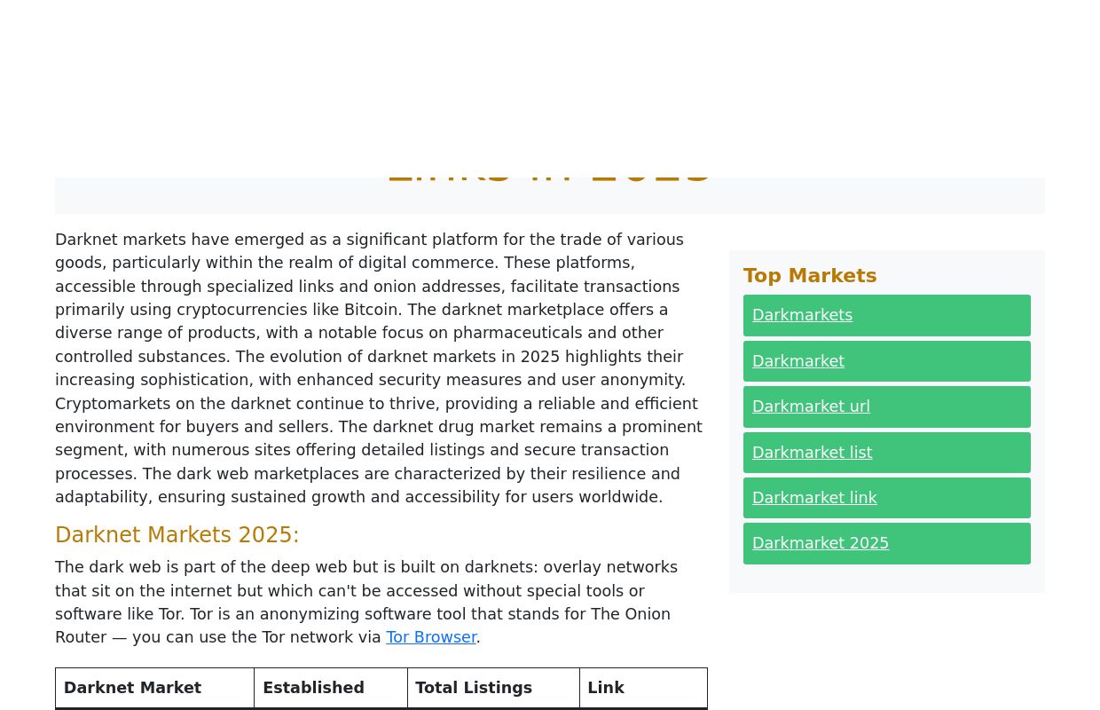 Dark Market Link | Darknet Markets 2025