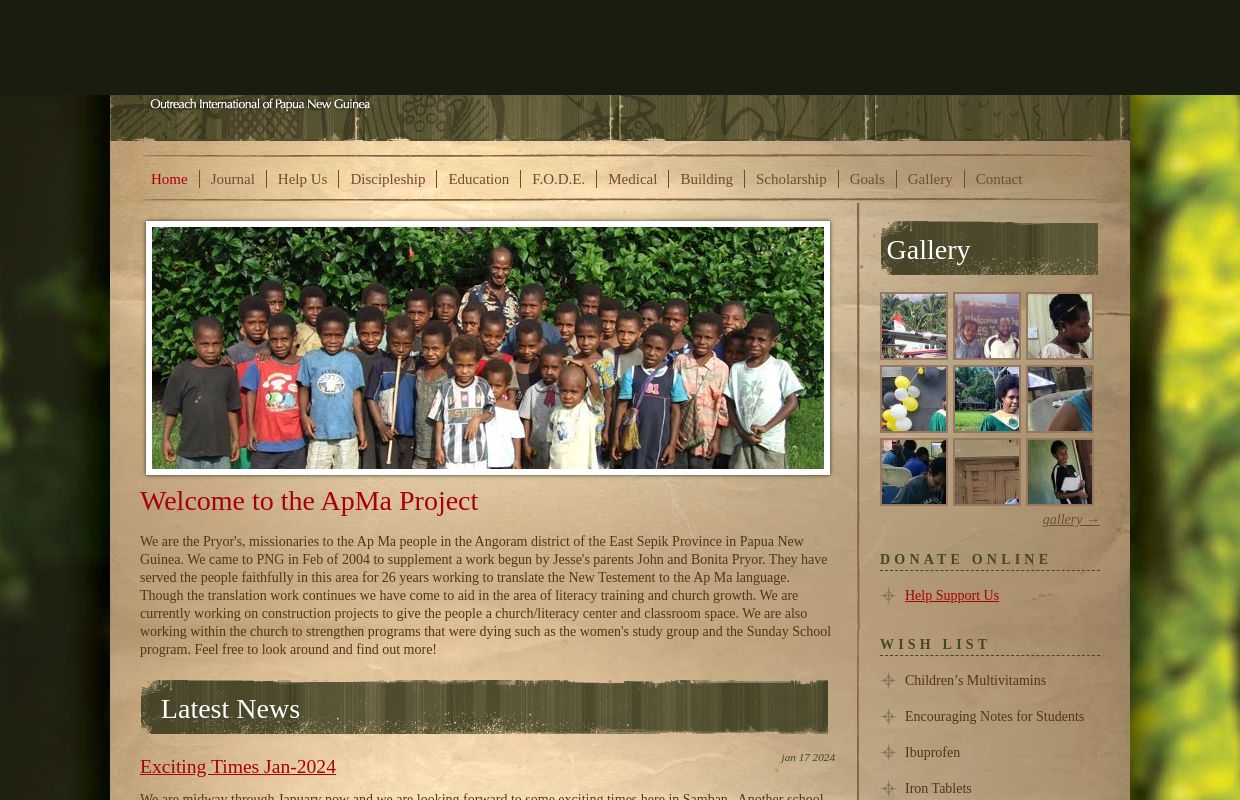 The ApMa Project - Missionaries to the people of Papua New Guinea