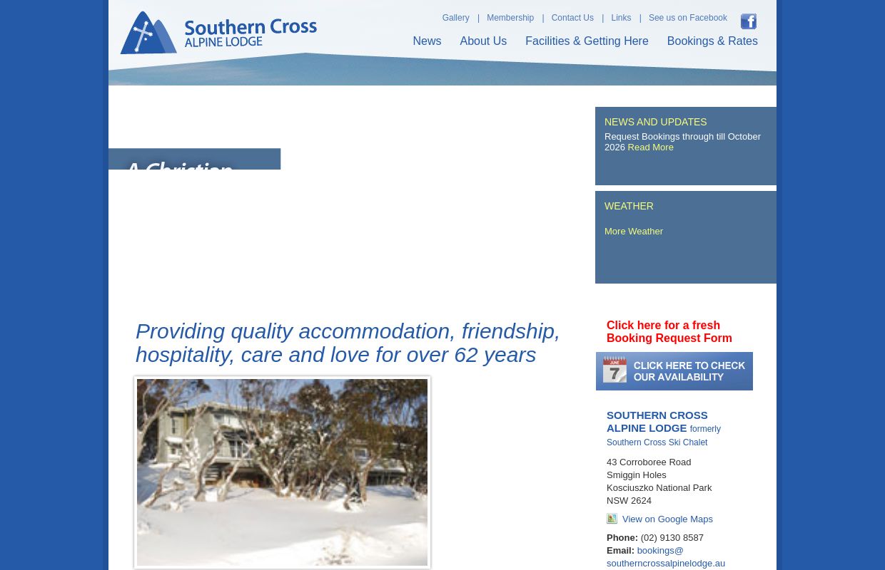 Southern Cross Alpine Lodge - A Christian alpine lodge in the heart of the Snowy Mountains