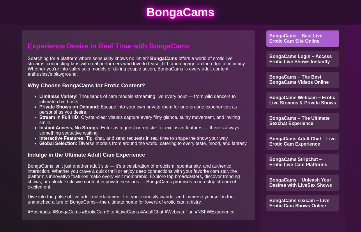 BongaCams – Best Live Erotic Cam Site Online