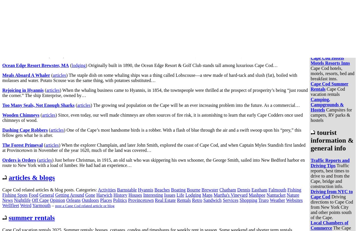 Cape Cod History, Vacation Info & More ~ CapeLinks Cape Cod