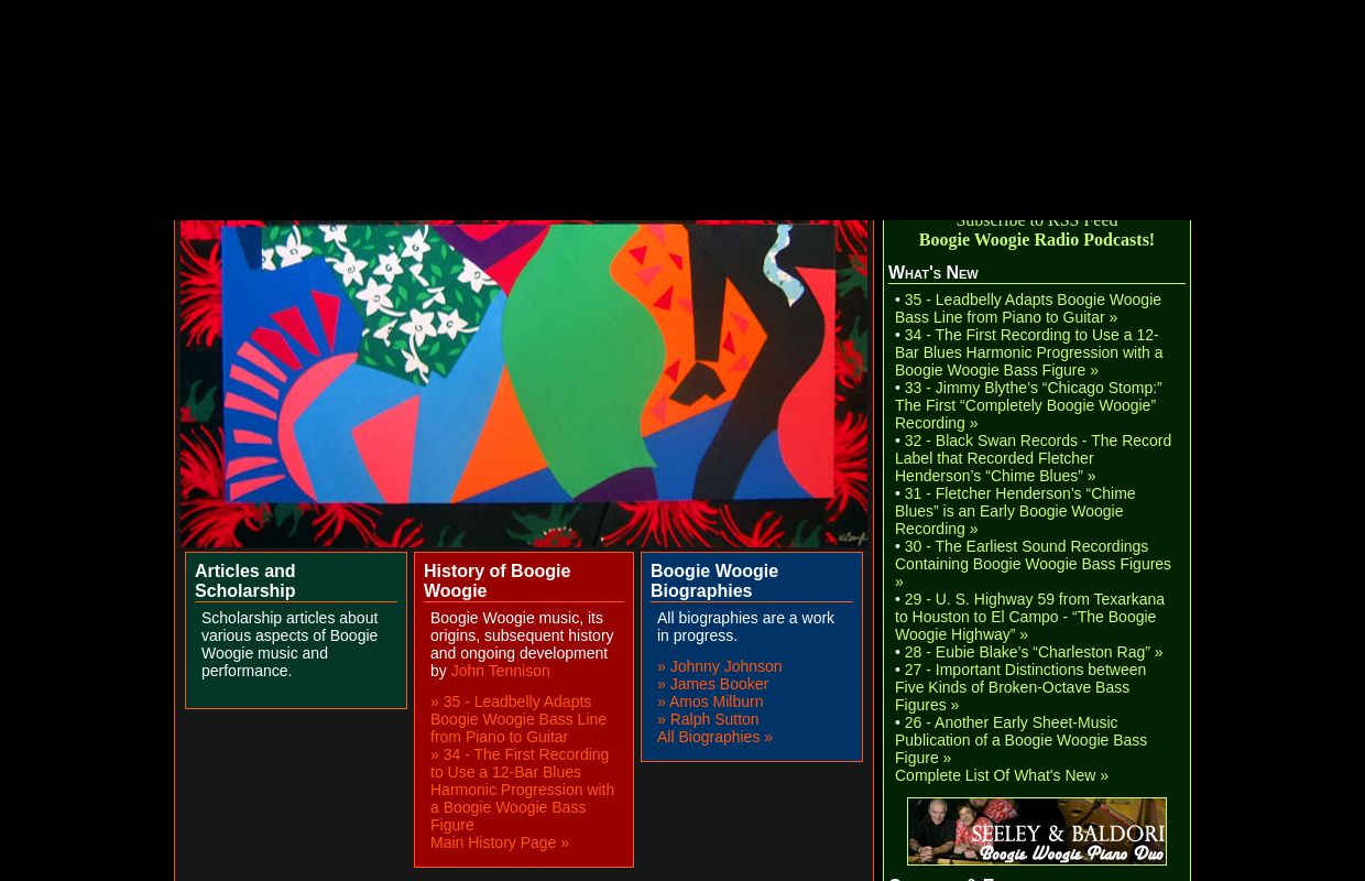 Welcome To Boogie Woogie Piano and the History of Boogie Woogie Music - Everything regarding boogie woogie piano music and the history of boogie woogie