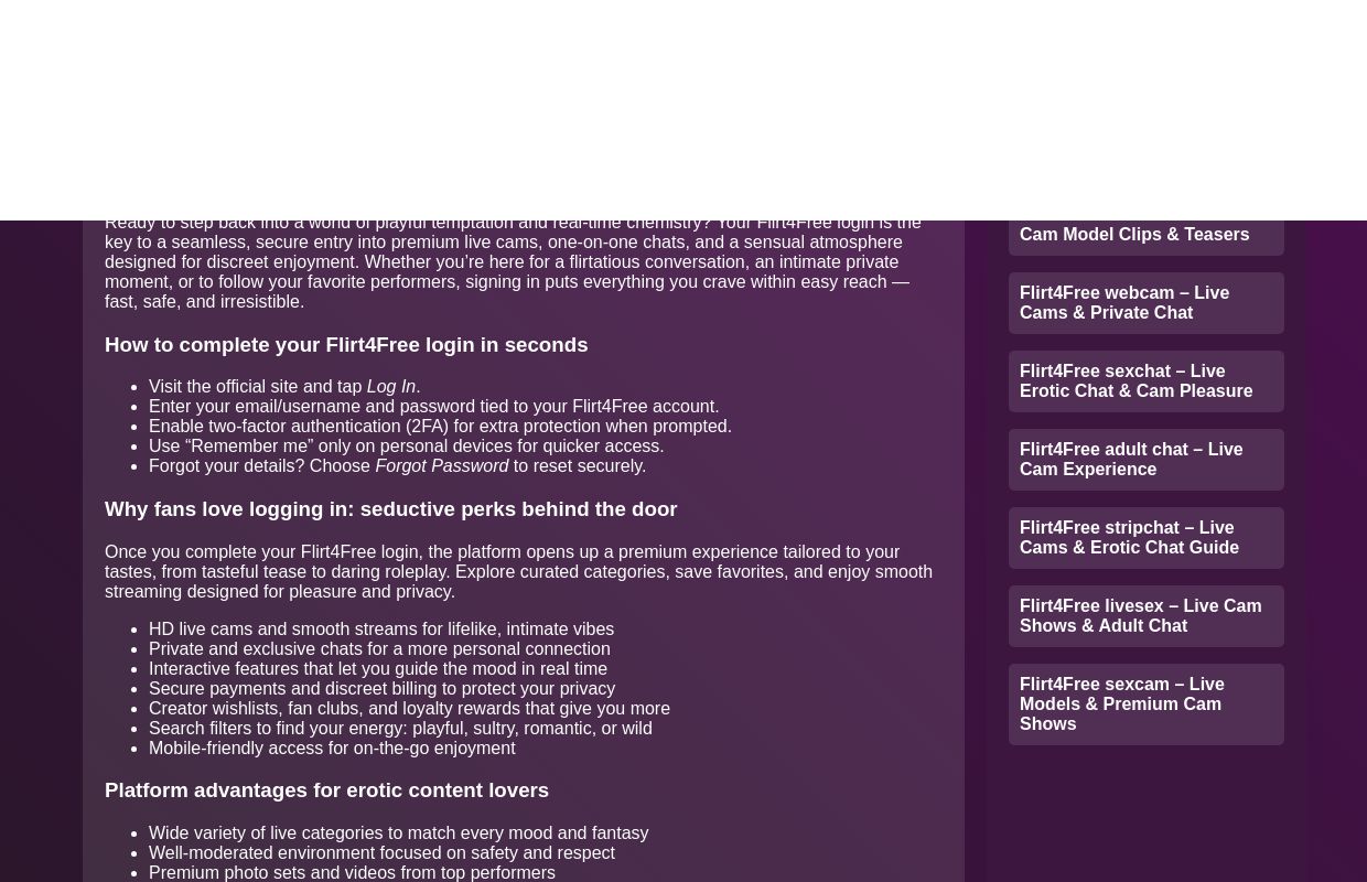 Flirt4Free login – Sign In to Live Cam Pleasure