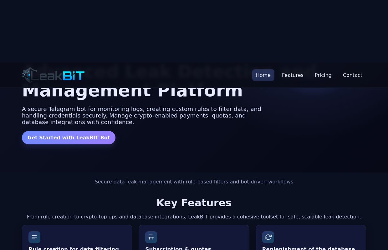 LeakBIT - Secure ULP Leak Detection & Management Platform