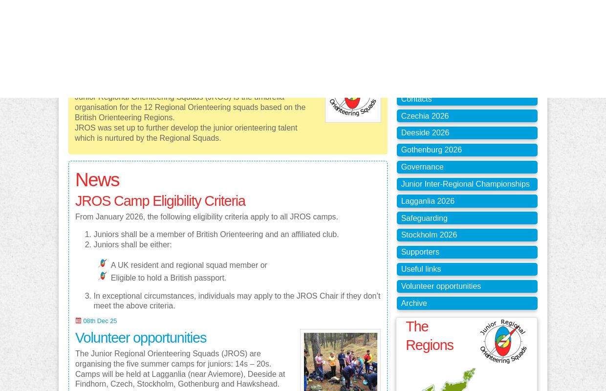 Junior Regional Orienteering Squads