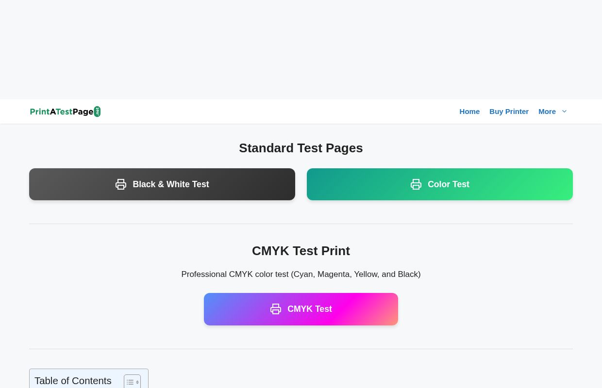 Print A Test Page • Print Test Page - Test Your Printer