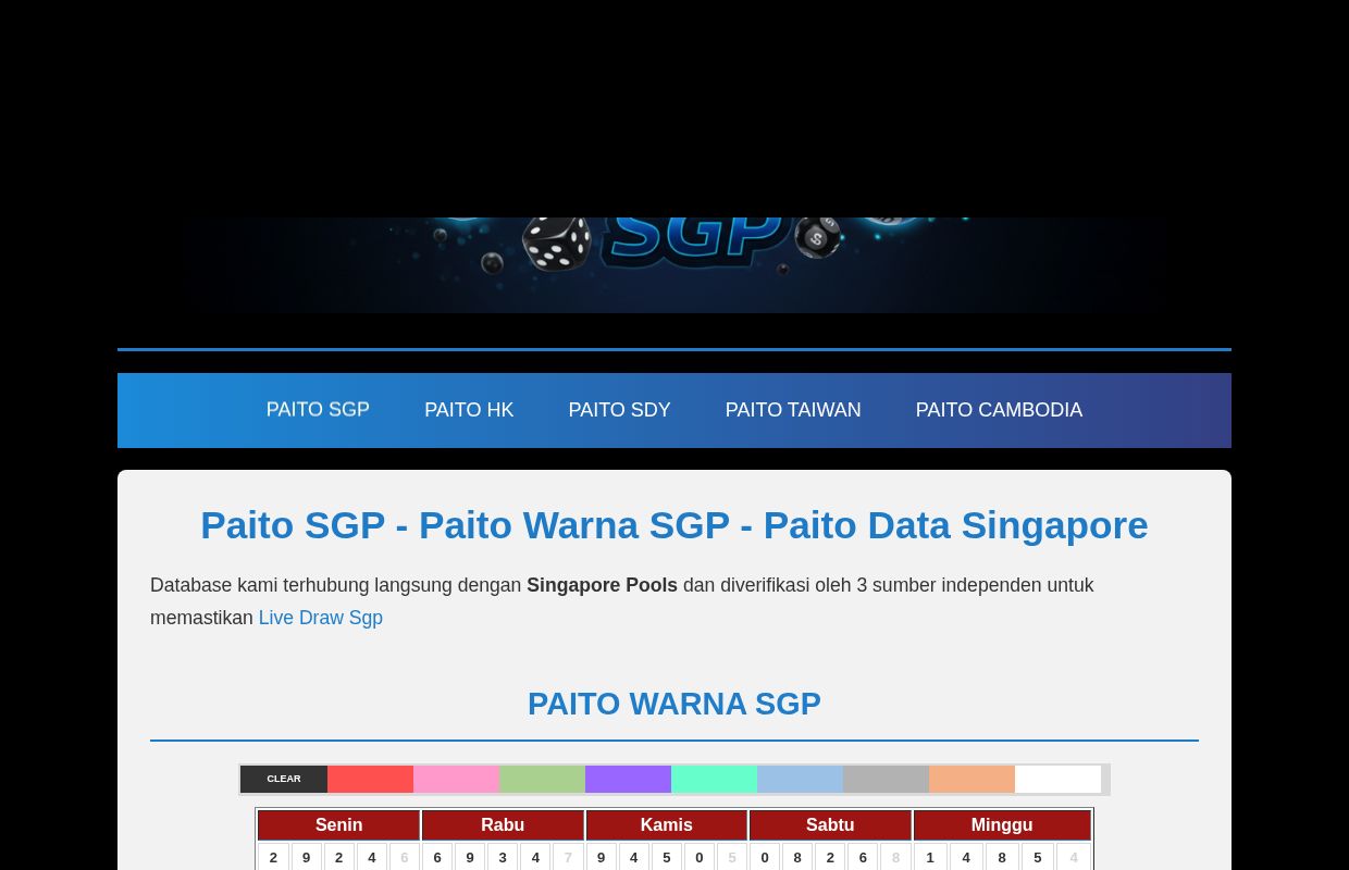 Paito Singapore - Paito SGP - Paito Data Singapore - Paito Warna SGP