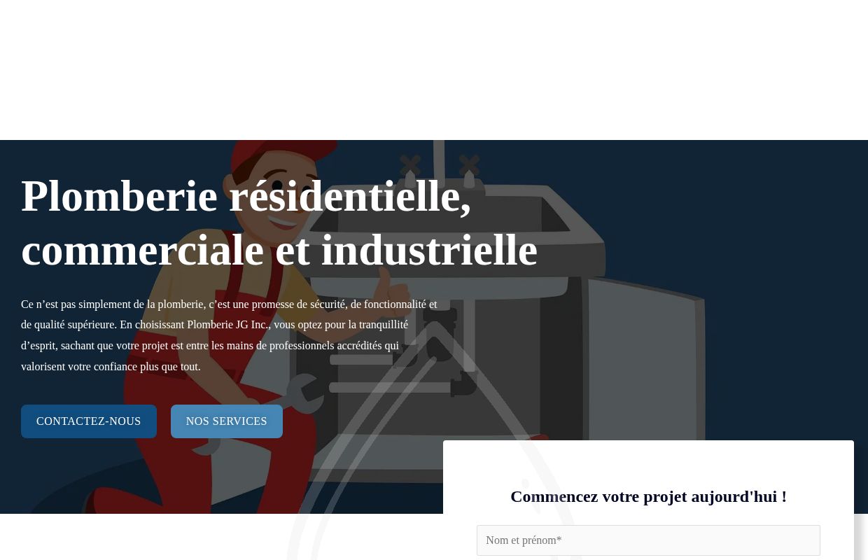 Plomberie JG Inc. : Excellence en Plomberie pour Tous Vos Besoins