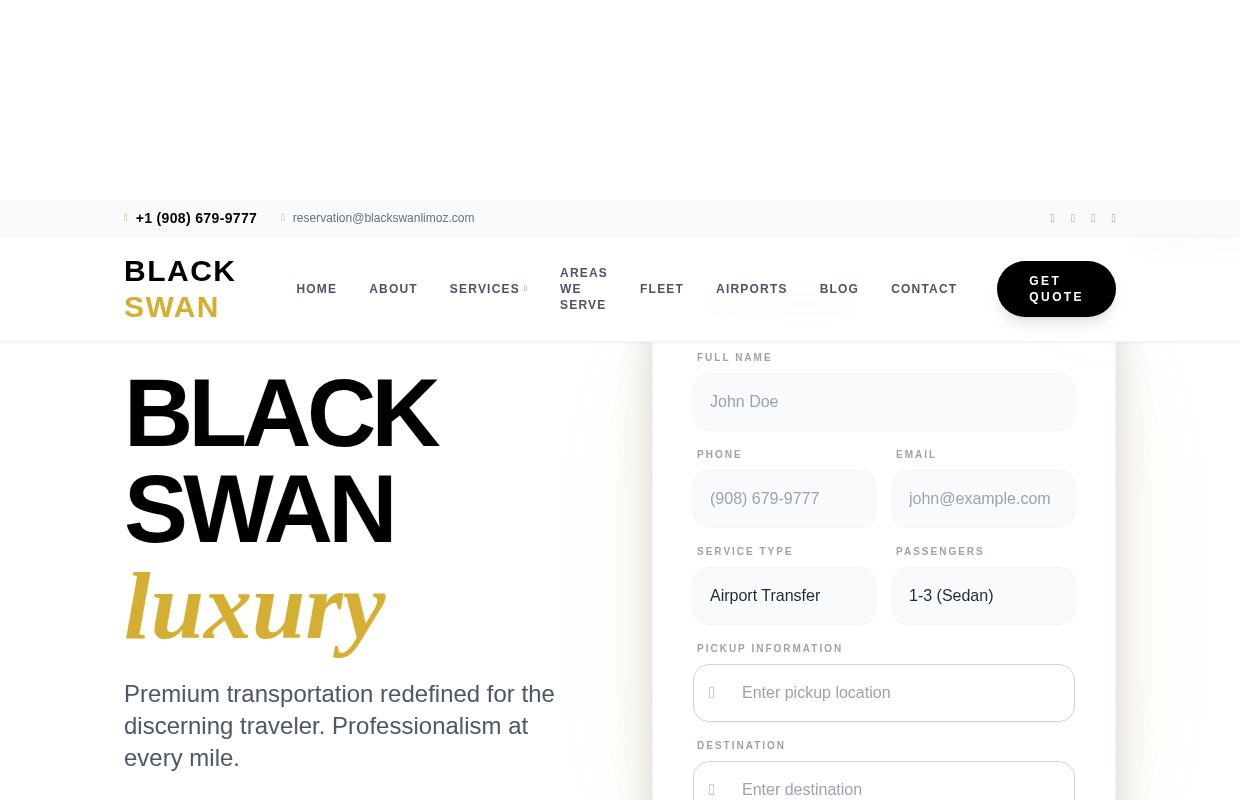 Black Swan Limo | Premier Luxury Transportation New Jersey & New York