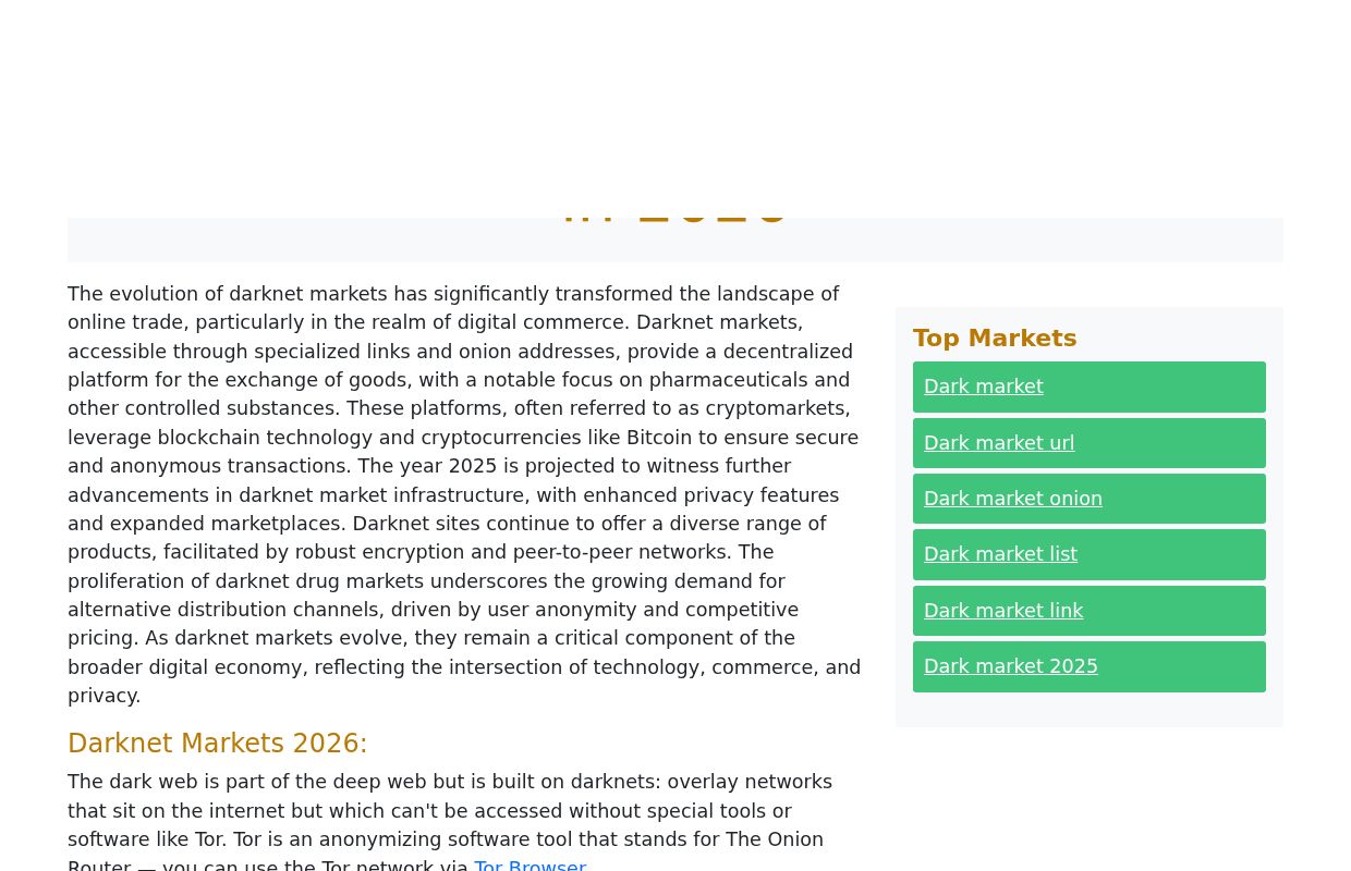 Darknet Drugs | Darknet Markets 2026