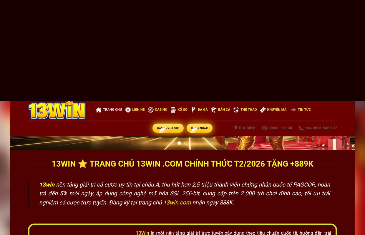 13WIN ⭐️ Trang Chủ 13WIN .COM Chính Thức T2/2026 Tặng +889K