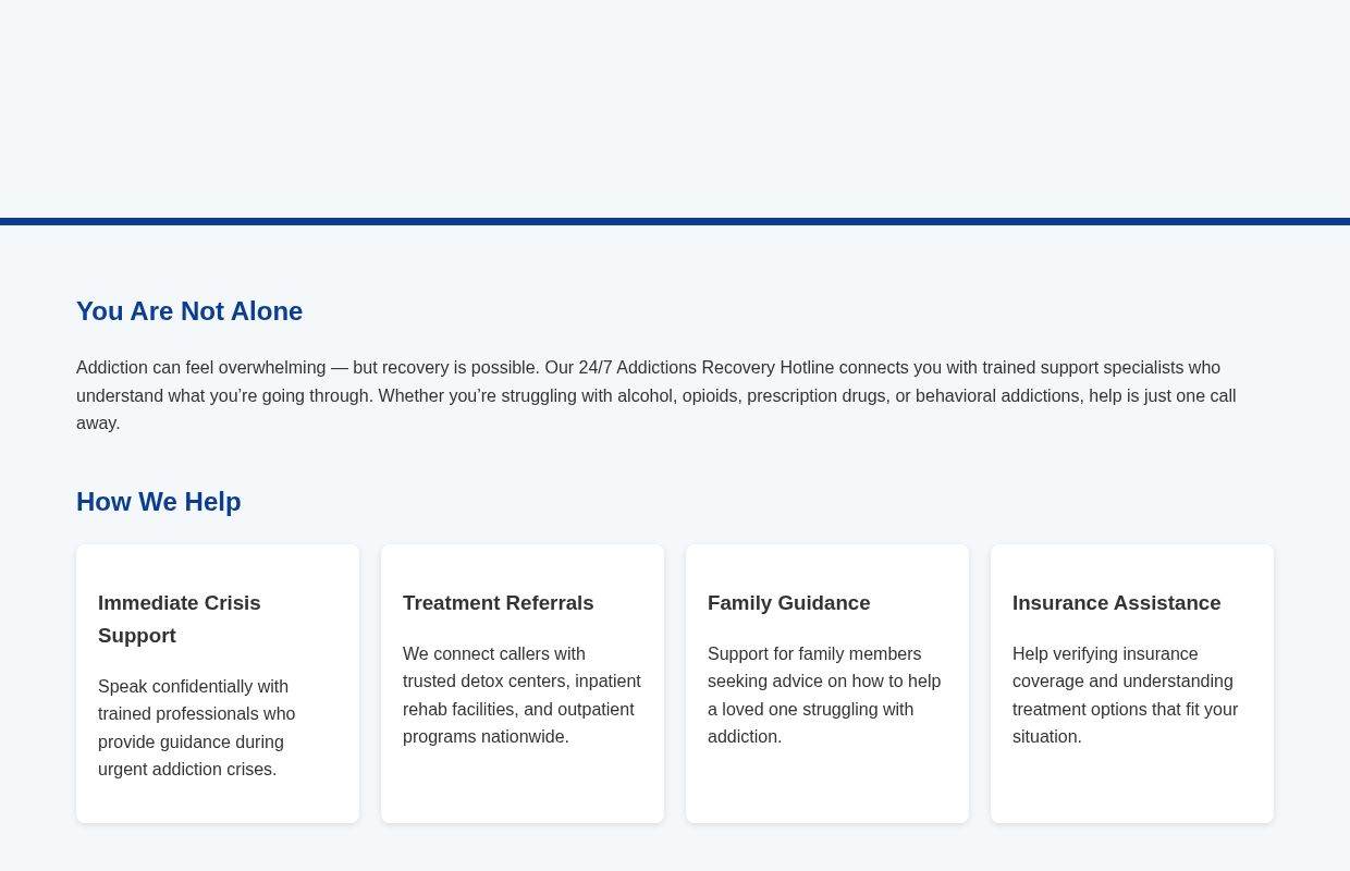 Addictions Recovery Hotline | 24/7 Confidential Help & Support