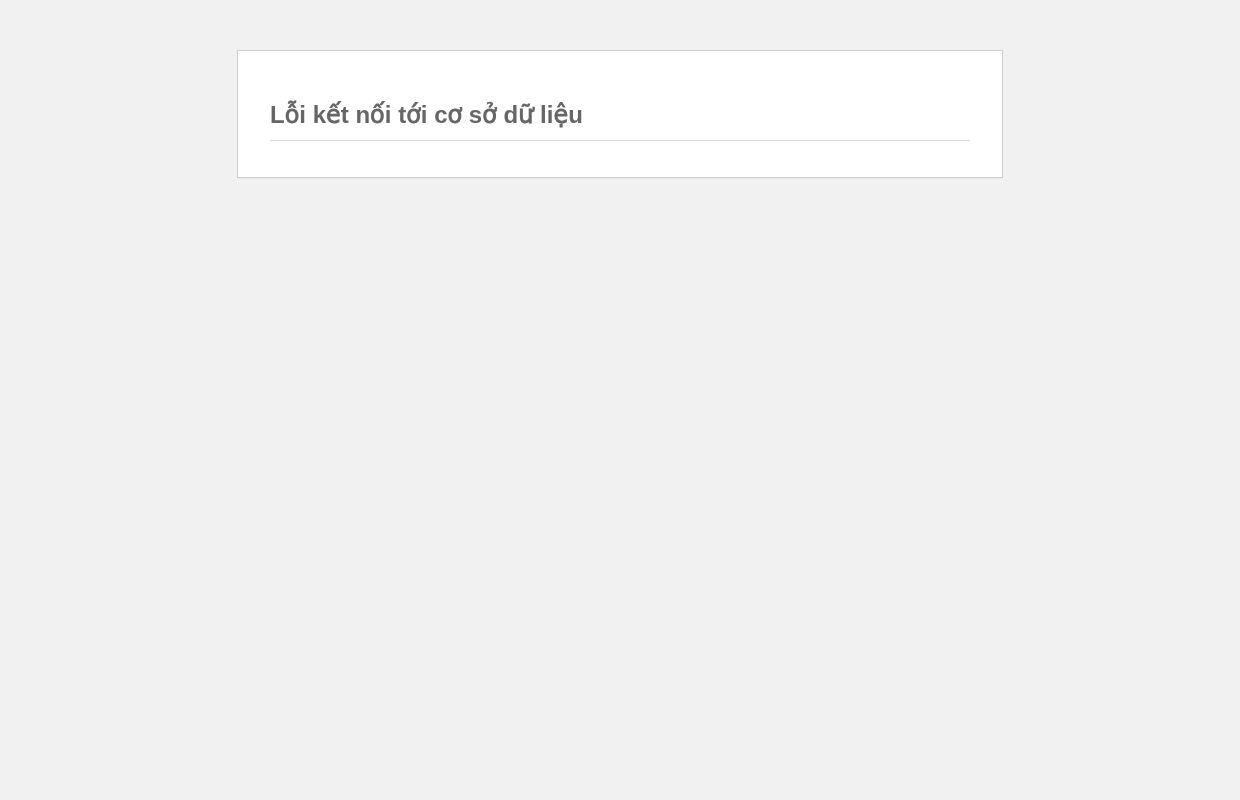Lỗi cơ sở dữ liệu
