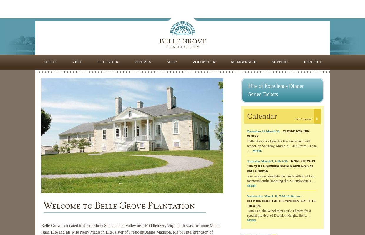 Belle Grove Historic Plantation | Shenandoah Valley, Virginia