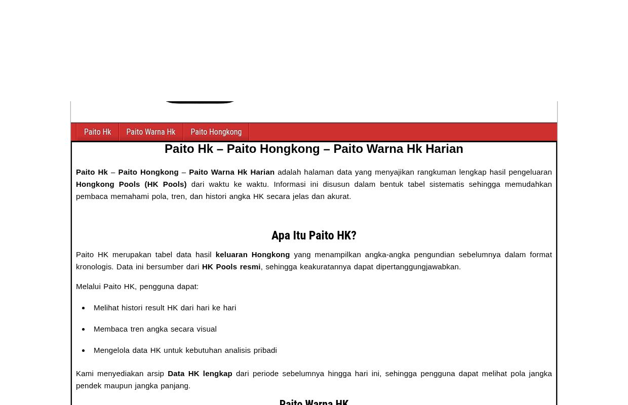 Paito Hk - Paito Hongkong - Paito Warna Hk Harian
