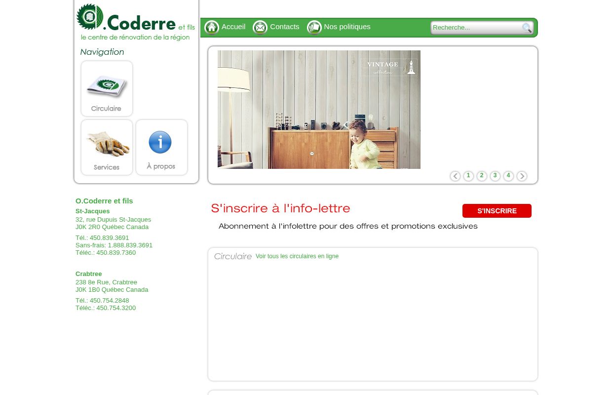 O. Coderre & Fils - Accueil - Centre de rénovation | St-Jacques