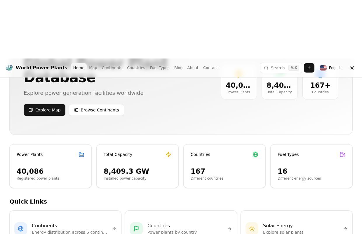 World Power Plants – 40,000+ Power Plants Worldwide