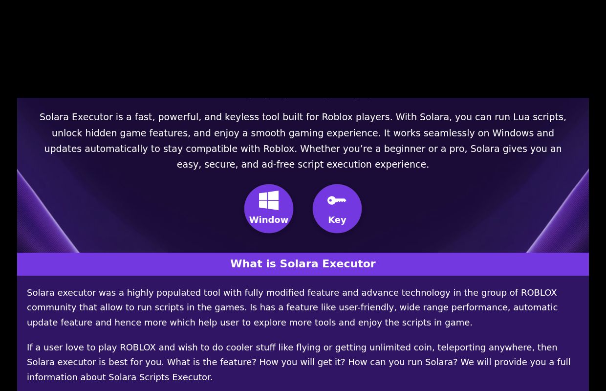 Solara Executor » (#1 OFFICIAL) Free Roblox Executor & Script