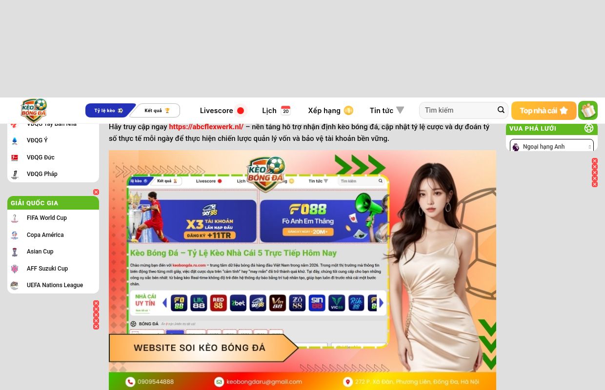 Kèo Bóng Đá - Tỷ Lệ Kèo Nhà Cái 5 Trực Tiếp Hôm Nay