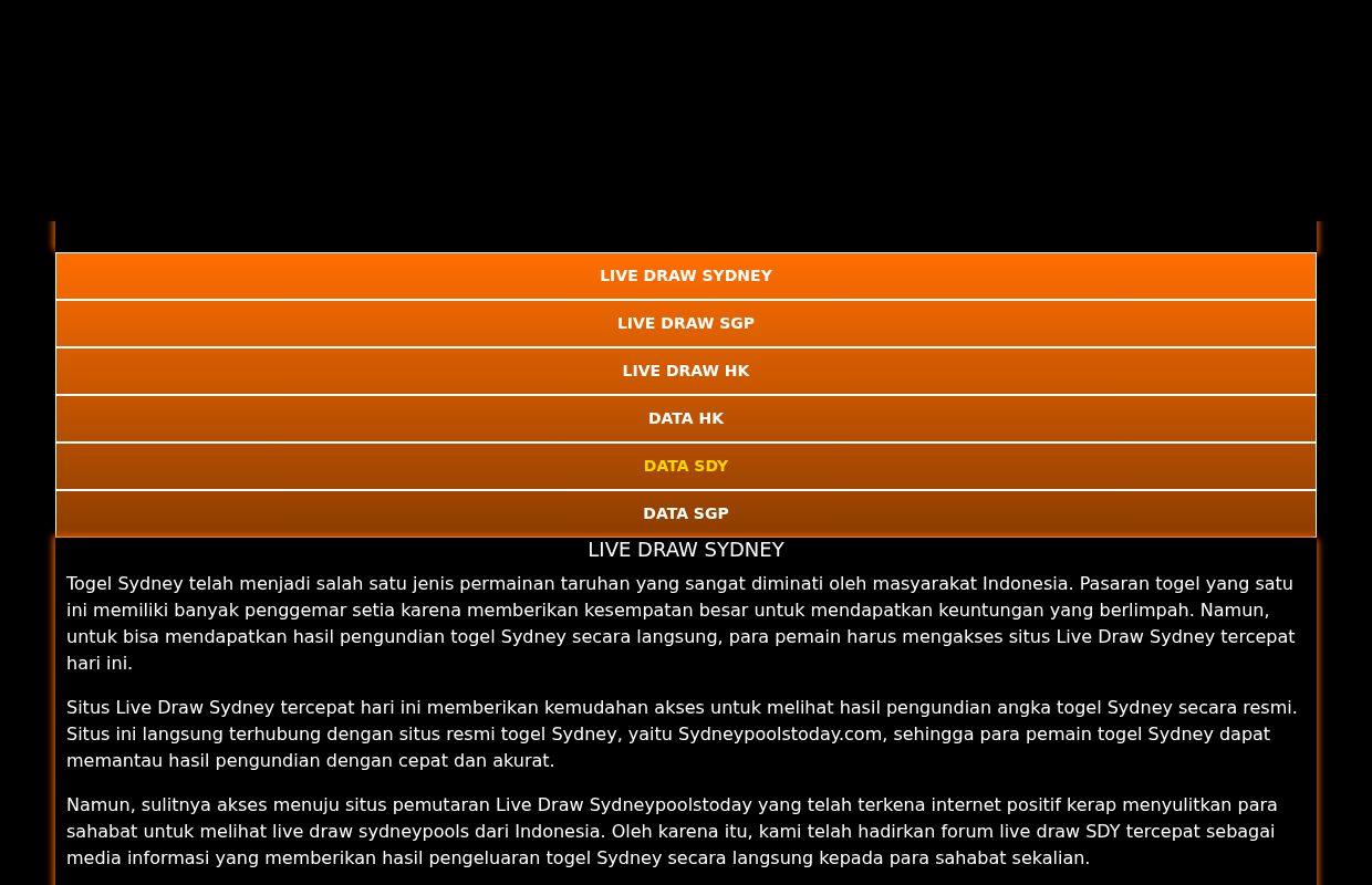 Live Draw Sydney: Live Result SDY | Live Sydney | Live Draw SDY