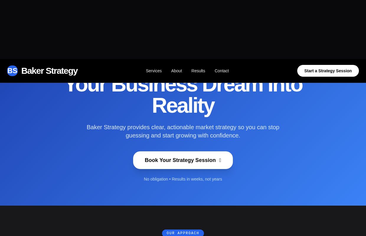 Baker Strategy | Market Strategy That Turns Dreams Into Reality