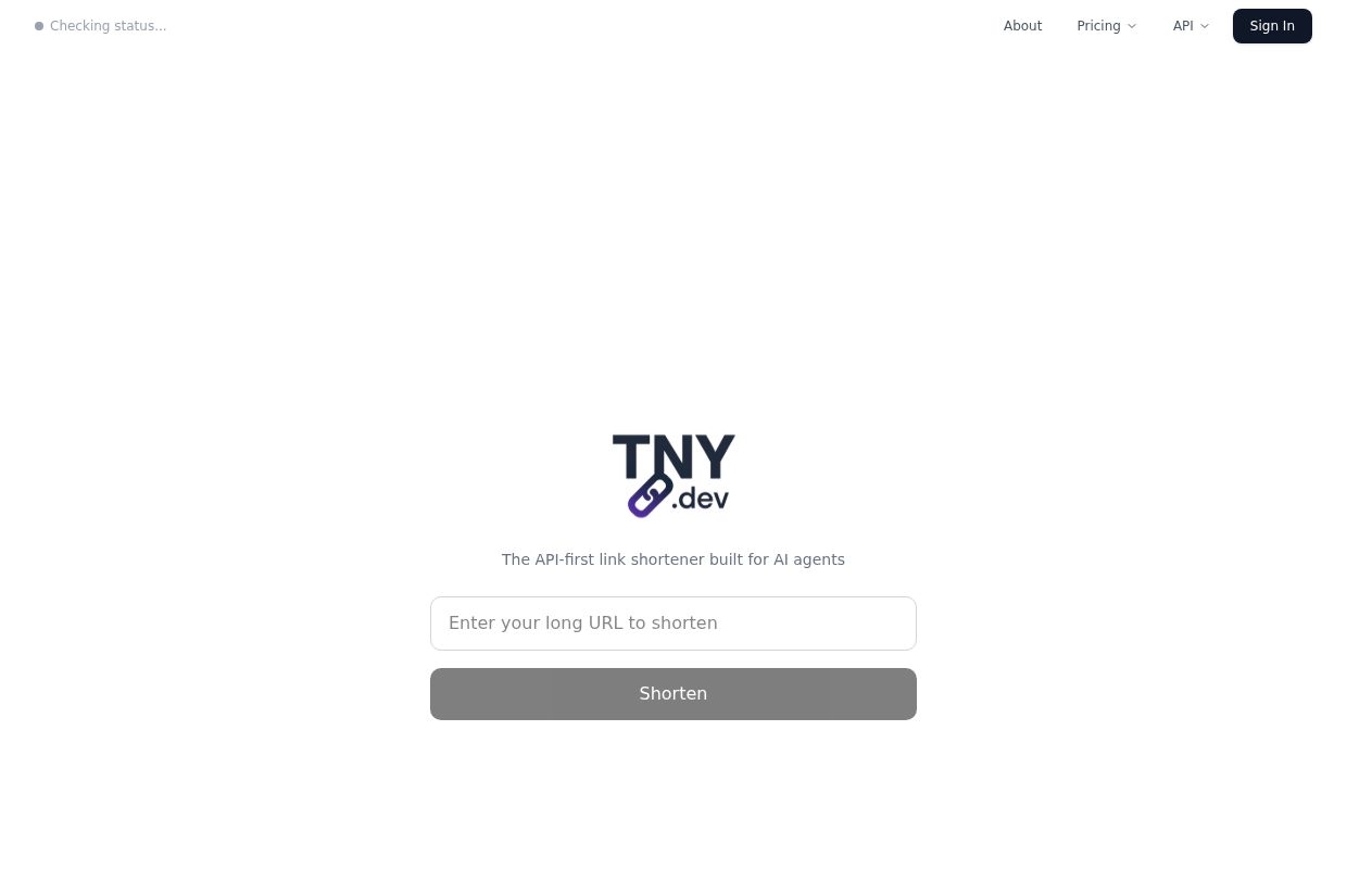 tny.dev - API-first link shortener built for AI agents
