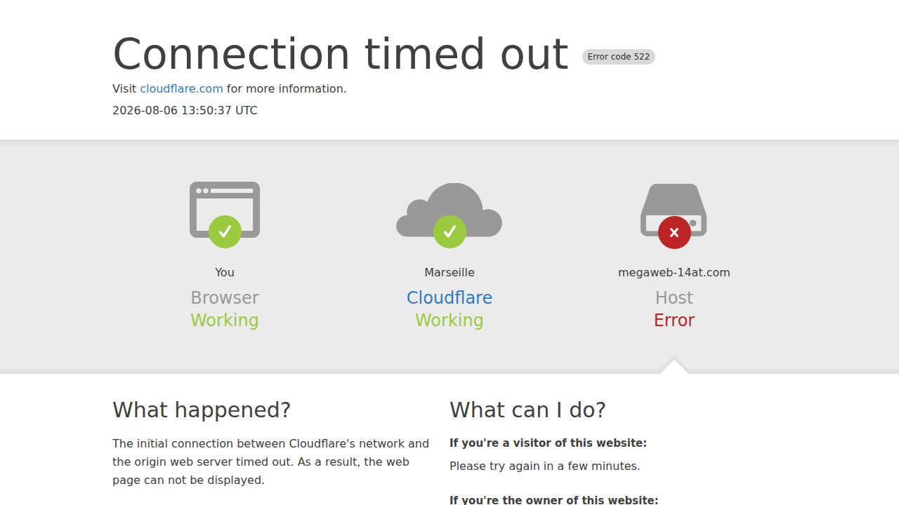 megaweb-14at.com | 522: Connection timed out
