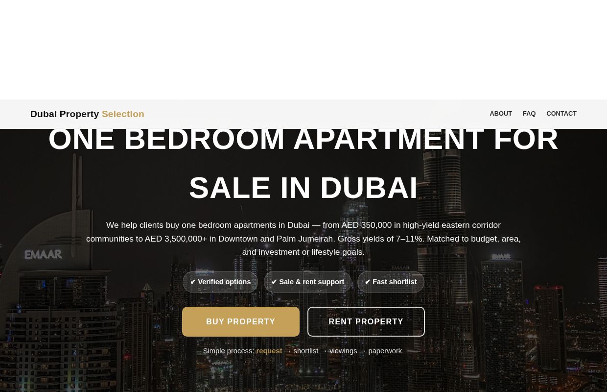 One Bedroom Apartment for Sale in Dubai