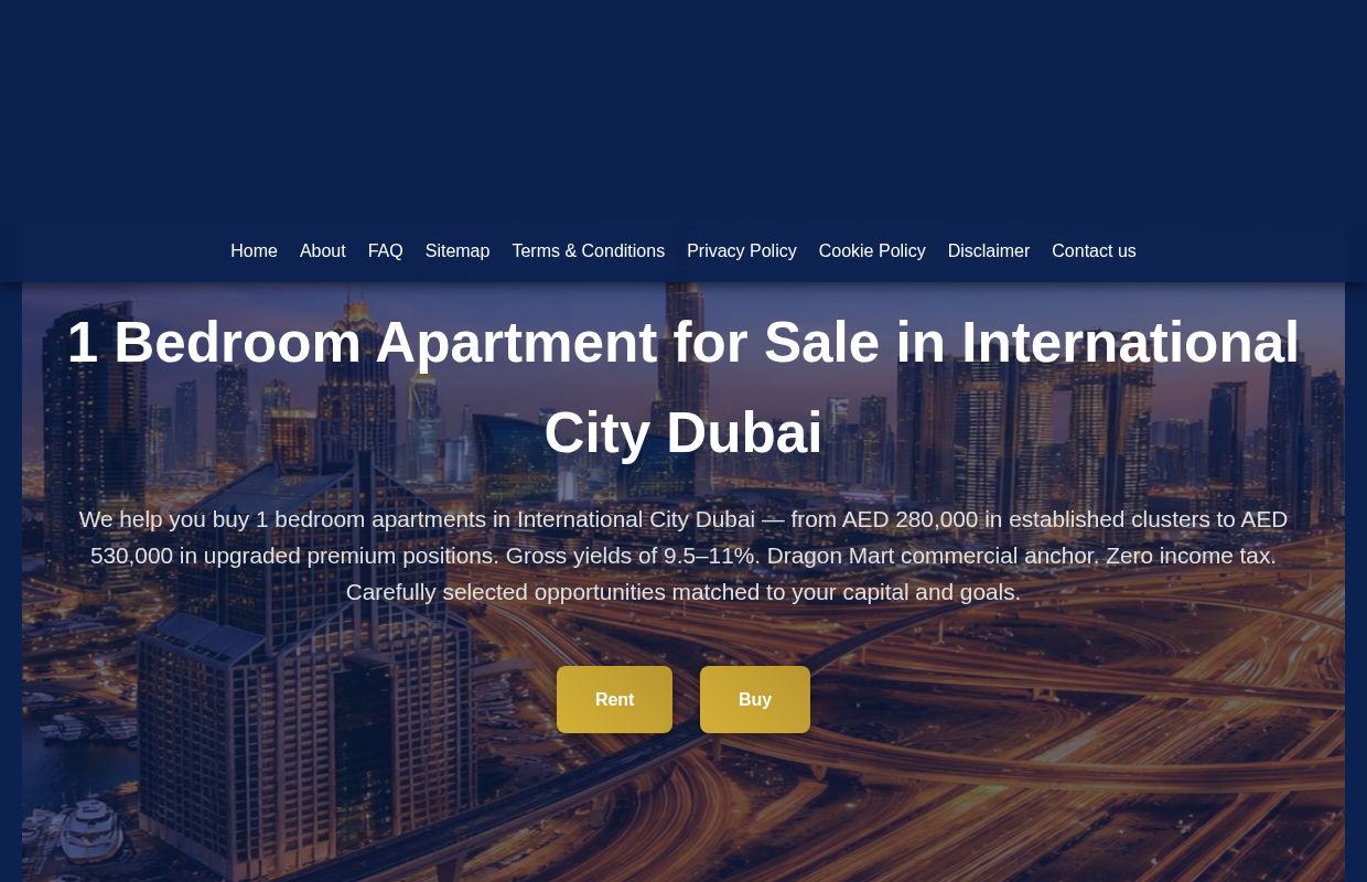 1 Bedroom Apartment for Sale in International City Dubai