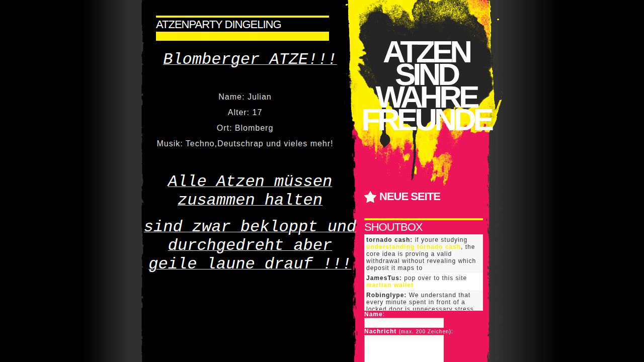 ATZEN sind wahre Freunde  - ATZENPARTY  dingeling 