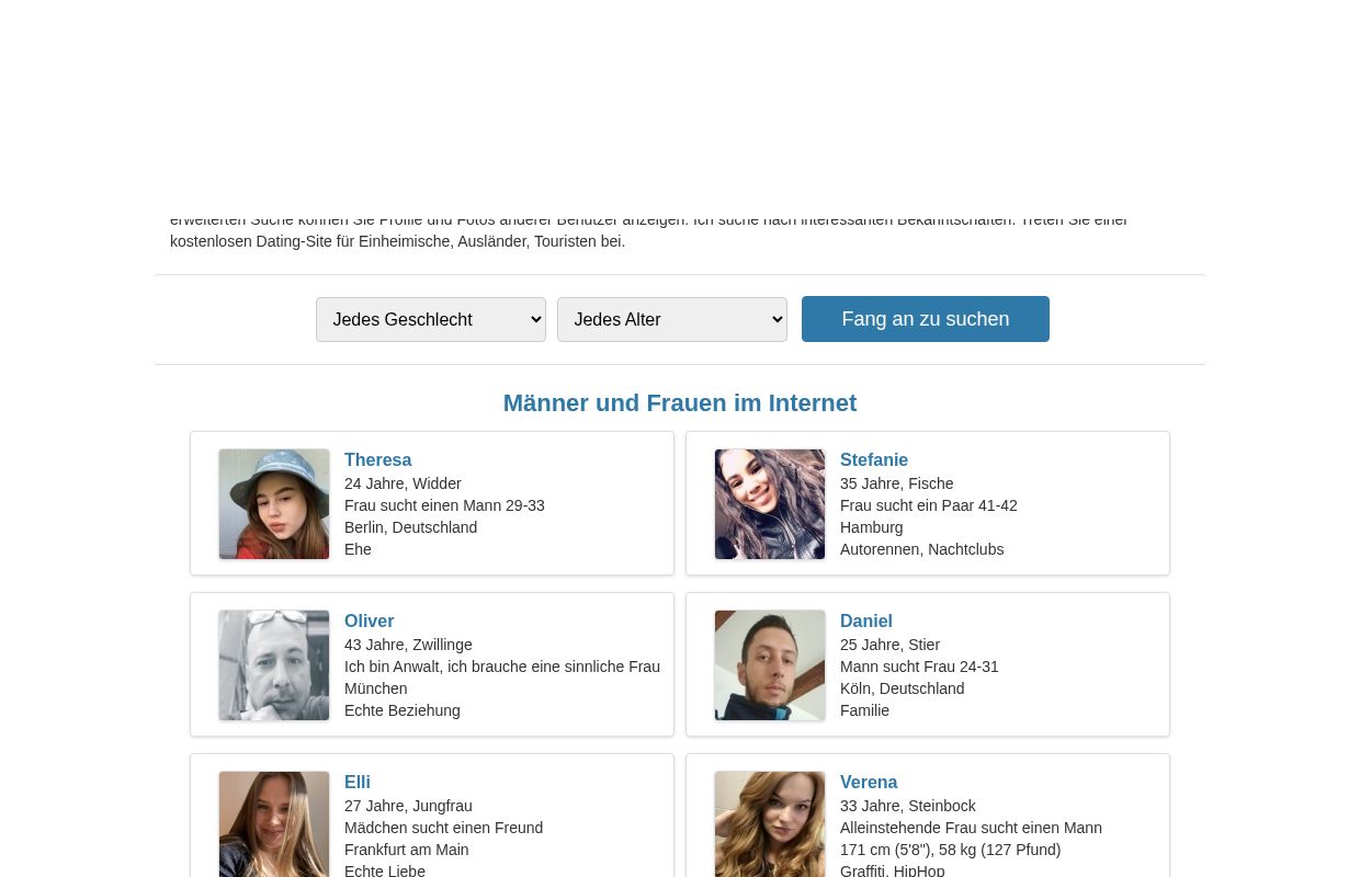 Deutschland - Kostenlose Dating-Site
