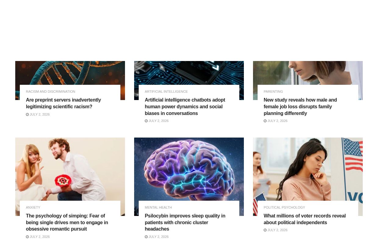 PsyPost - Psychology News - Reporting the latest scientific research on behavior, cognition and society