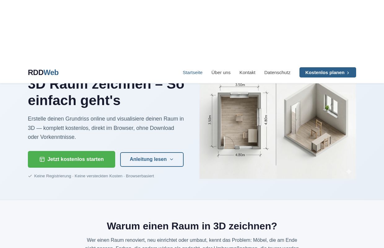 3D Raum zeichnen – Schritt-für-Schritt Anleitung 2026 | RDDWeb