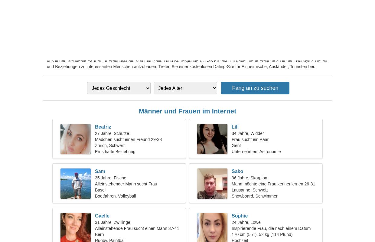 Kostenlose Dating-Site | Schweiz