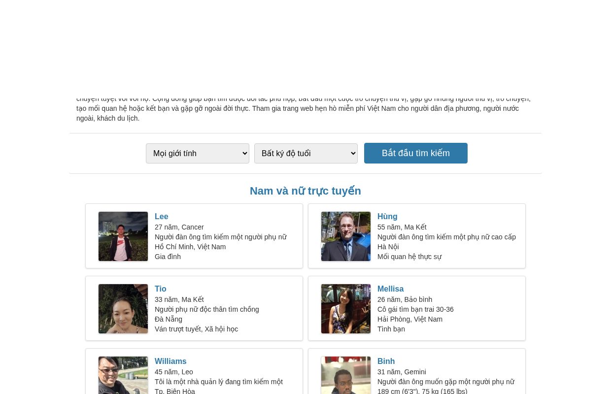 Trang web hẹn hò miễn phí | Việt Nam