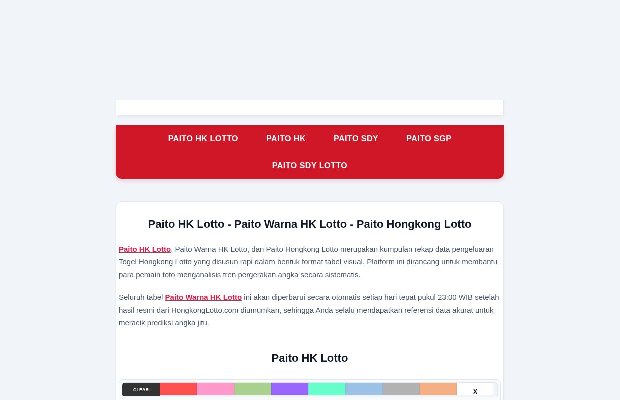 Paito HK Lotto - Paito Warna HK Lotto - Paito Hongkong Lotto