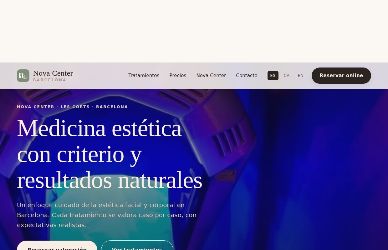 Medicina estética y estética avanzada en Barcelona · Nova Center