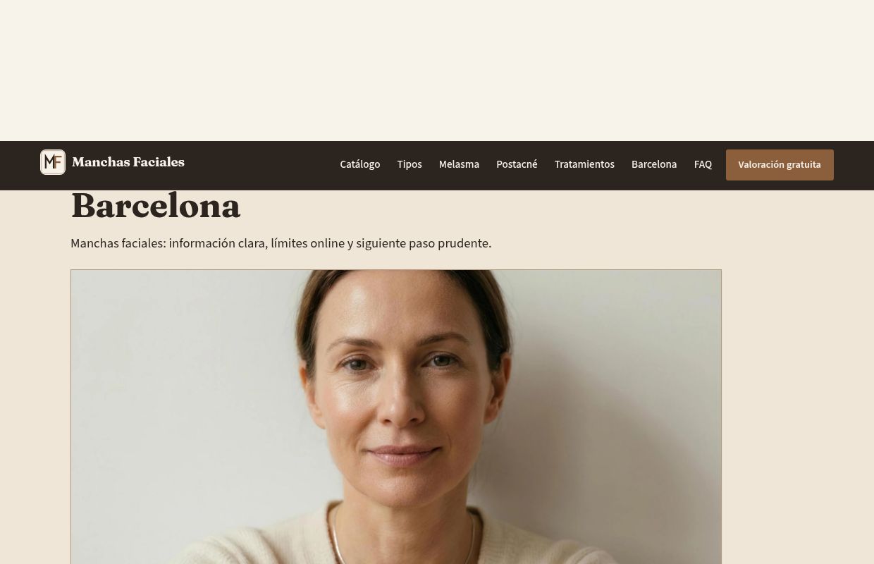 Manchas faciales: guía problem-first en Barcelona | BCN