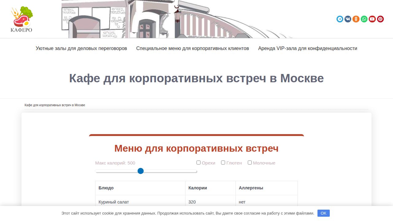 Кафе для корпоративных встреч в Москве - Каферо