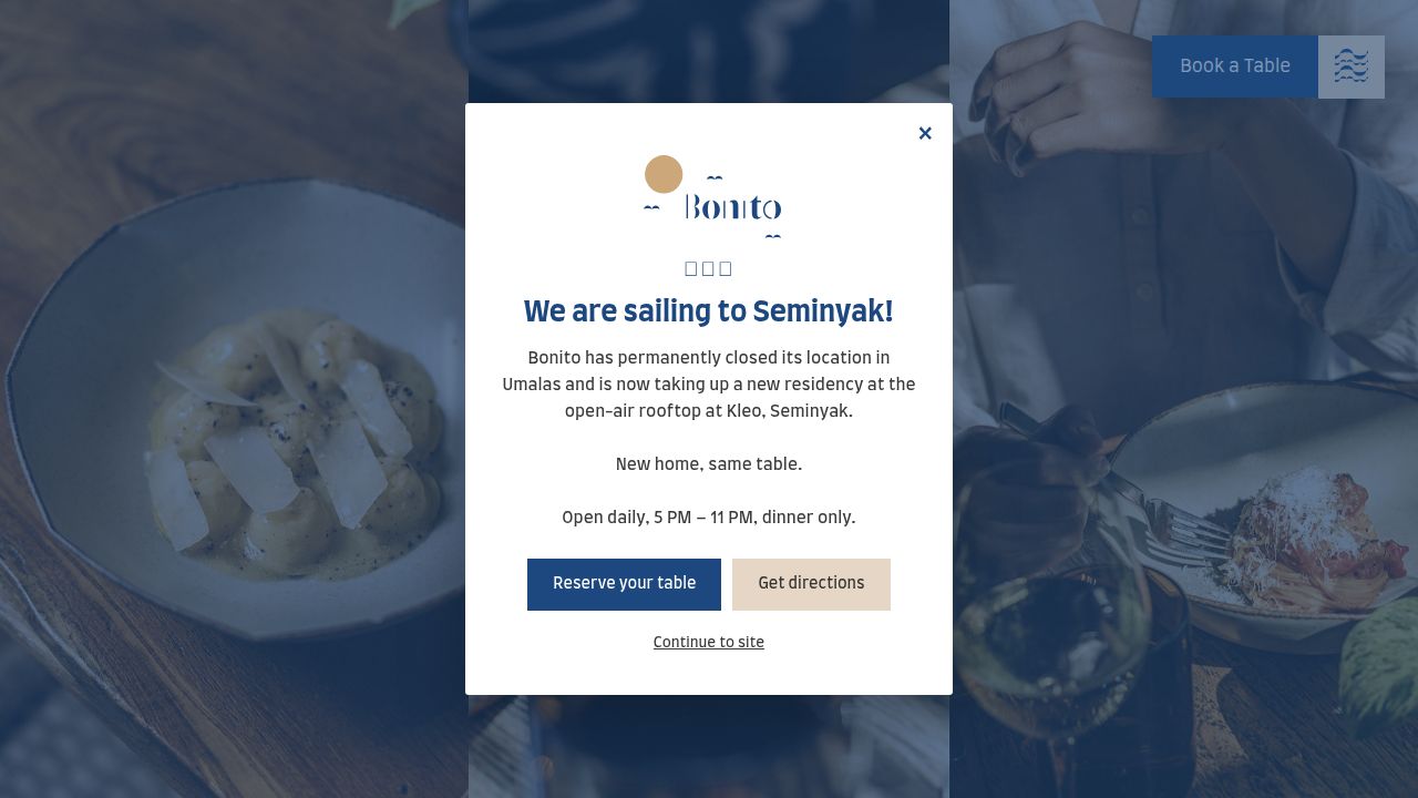 Seafood & Mediterranean Menu | Bonito Restaurant Umalas Bali