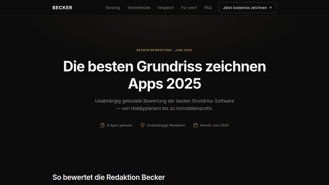 Die besten Grundriss zeichnen Apps 2025 — Test & Vergleich | Becker