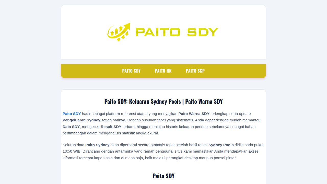 Paito SDY: Keluaran Sydney Pools | Paito Warna SDY