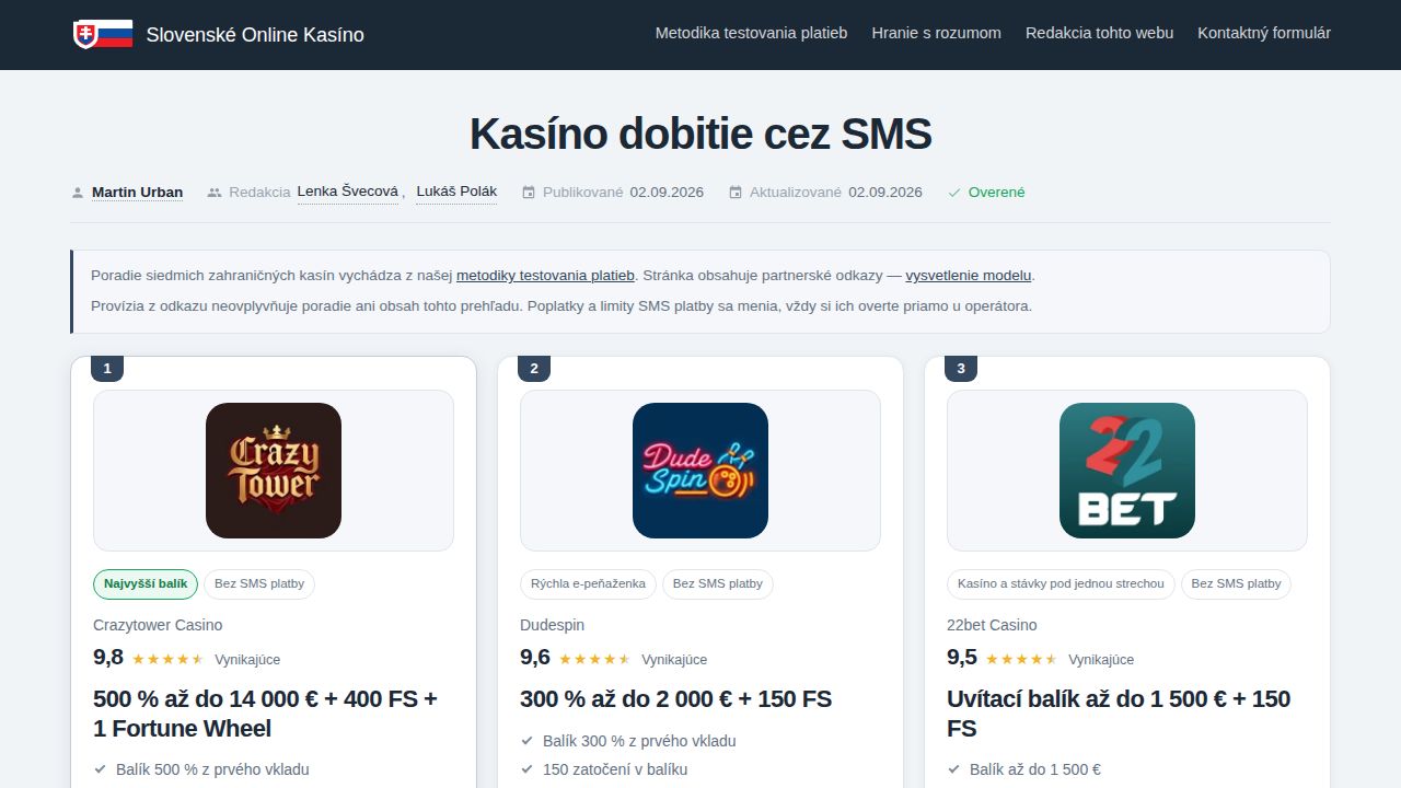 Kasíno dobitie cez SMS: ako funguje, poplatky a limity