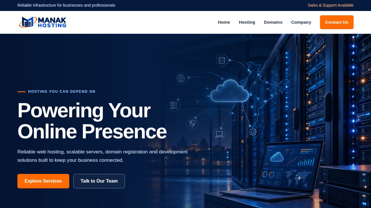Manak Hosting | Web Hosting, Servers & Domain Services