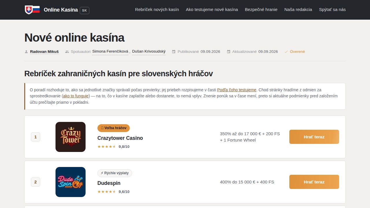 Nové online kasína — licencie, bonusy a lehoty výplat