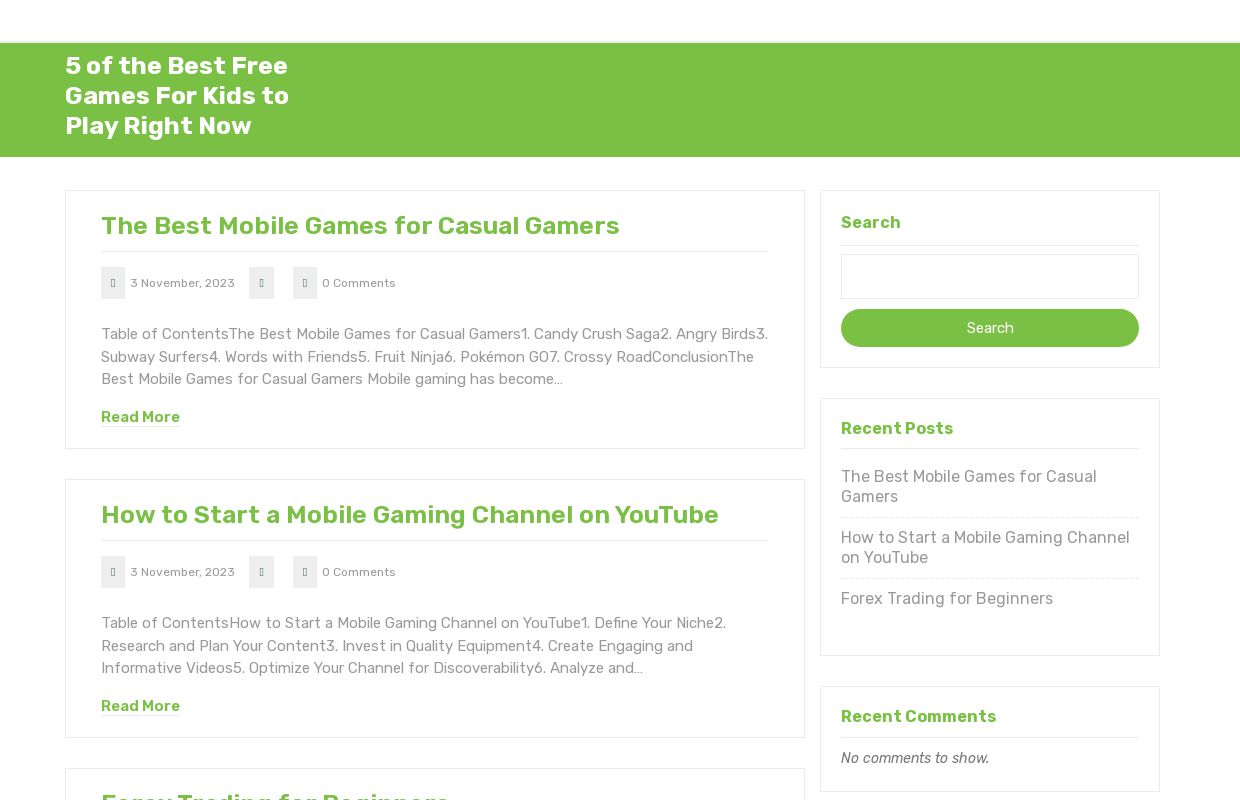 5 of the Best Free Games For Kids to Play Right Now – Unlock an amazing world of gaming right at your fingertips! Check out our comprehensive library of online games and start having a blast today.