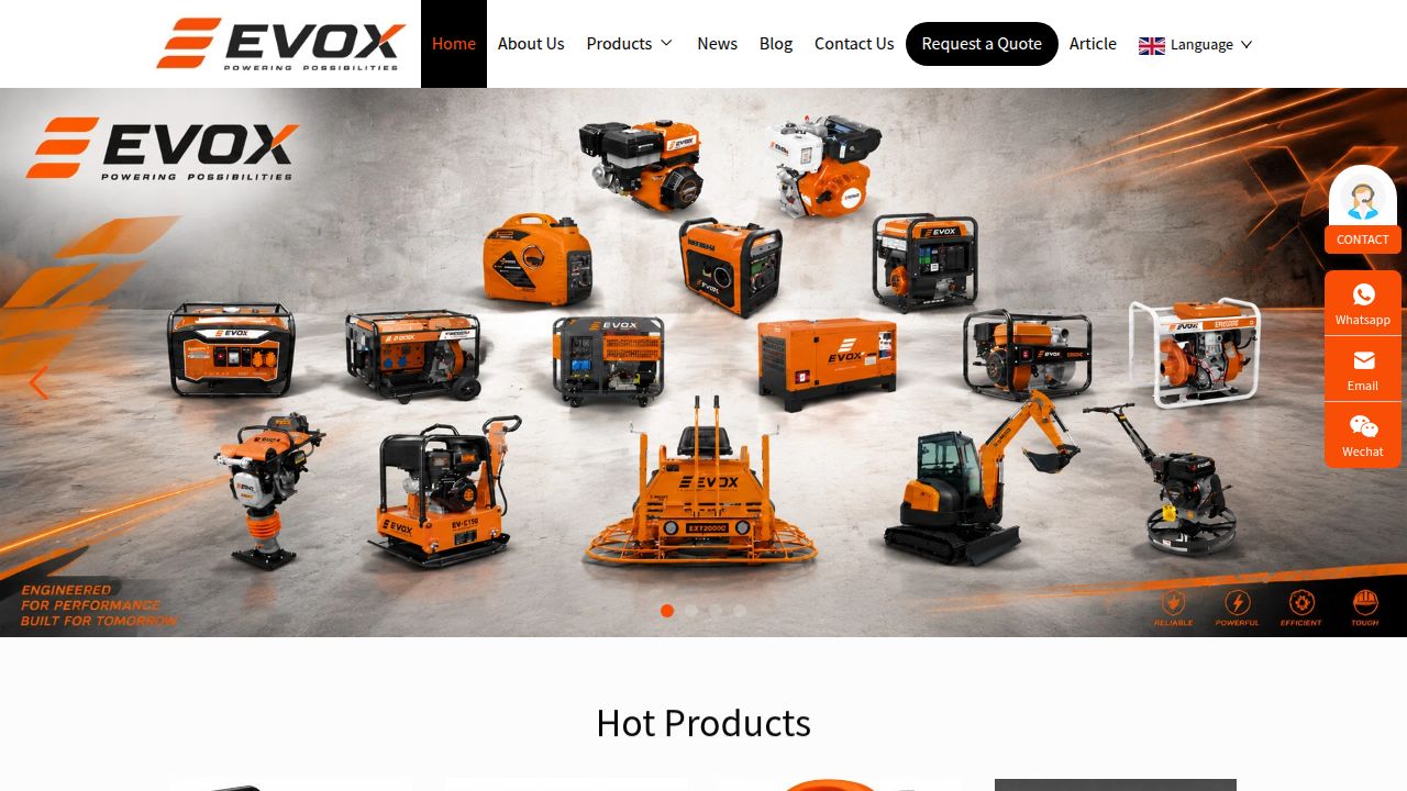 China Engine Manufacturers, Generator Suppliers, Water Pump Factory - Evoxpower Technology
