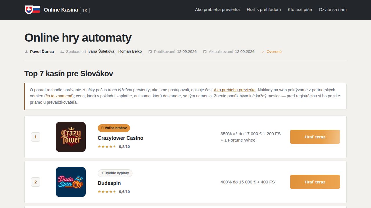 Online hry automaty (2026): RTP, licencia a bezpečnosť