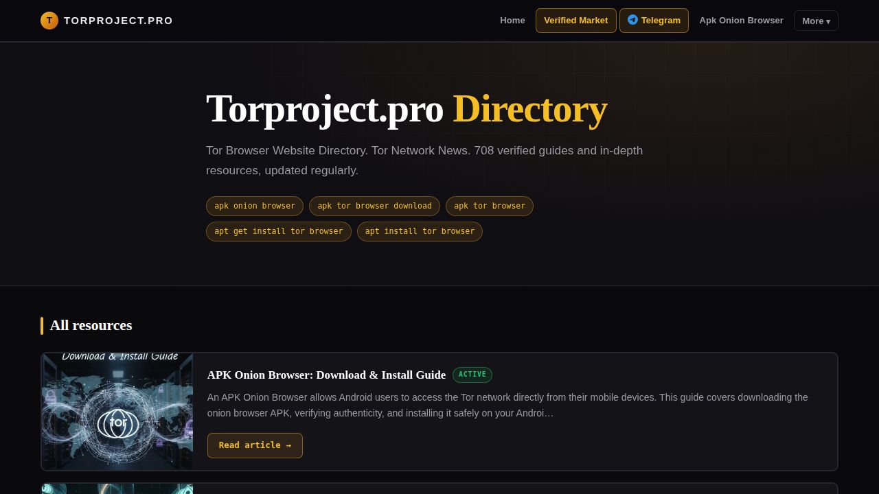 Torproject.pro — Tor Browser Website Directory